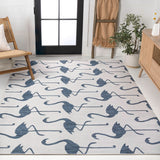 Liana Casual Coastal Flamingos Two-tone Indoor/Outdoor Area Rug