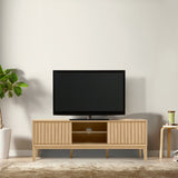 Gennaro 58 in. Farmhouse 3-Storage Sliding Door TV Stand Fits TVs up to 65 in. with Cable Management - JONATHAN Y