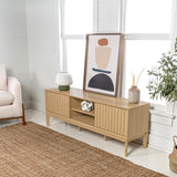 Gennaro 58 in. Farmhouse 3-Storage Sliding Door TV Stand Fits TVs up to 65 in. with Cable Management - JONATHAN Y