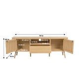 Damien 70 in. Farmhouse Curved TV Stand with Drawer and Storage Doors Fits TVs up to 75 in. with Cable Management - JONATHAN Y