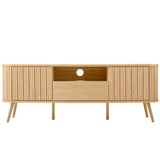 Damien 70 in. Farmhouse Curved TV Stand with Drawer and Storage Doors Fits TVs up to 75 in. with Cable Management - JONATHAN Y