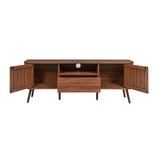 Damien 70 in. Farmhouse Curved TV Stand with Drawer and Storage Doors Fits TVs up to 75 in. with Cable Management - JONATHAN Y