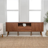Damien 70 in. Farmhouse Curved TV Stand with Drawer and Storage Doors Fits TVs up to 75 in. with Cable Management - JONATHAN Y