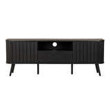 Damien 70 in. Farmhouse Curved TV Stand with Drawer and Storage Doors Fits TVs up to 75 in. with Cable Management - JONATHAN Y