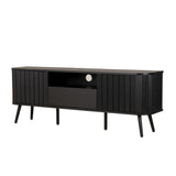 Damien 70 in. Farmhouse Curved TV Stand with Drawer and Storage Doors Fits TVs up to 75 in. with Cable Management - JONATHAN Y