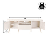Damien 70 in. Farmhouse Curved TV Stand with Drawer and Storage Doors Fits TVs up to 75 in. with Cable Management