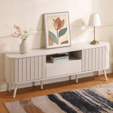 Damien 70 in. Farmhouse Curved TV Stand with Drawer and Storage Doors Fits TVs up to 75 in. with Cable Management