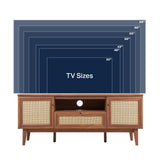 Finley 59 in. Farmhouse Caned TV Stand with Drawer and Storage Doors Fits TVs up to 65 in. with Cable Management - JONATHAN Y