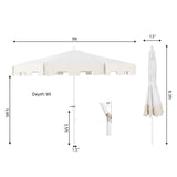 Baiona 9 ft. Classic MidCentury Market Patio Umbrella - JONATHAN Y