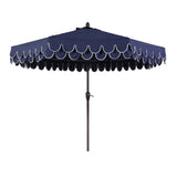 Tracy 9 ft. Classic MidCentury Scalloped Fringe Market Patio Umbrella