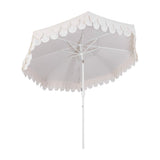 Tracy 9 ft. Classic MidCentury Scalloped Fringe Market Patio Umbrella