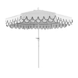 Tracy 9 ft. Classic MidCentury Scalloped Fringe Market Patio Umbrella