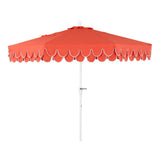 Tracy 9 ft. Classic MidCentury Scalloped Fringe Market Patio Umbrella