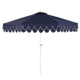 Tracy 9 ft. Classic MidCentury Scalloped Fringe Market Patio Umbrella