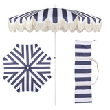 Mariner 6.5 ft. Classic Cottage Fringe Tassel Market Beach Umbrella