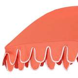 Horizon 6.5 ft. Classic MidCentury Scalloped Fringe Market Beach Umbrella