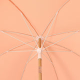 Horizon 6.5 ft. Classic MidCentury Scalloped Fringe Market Beach Umbrella