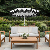 Mariner 6.5 ft. Classic Cottage Fringe Tassel Market Beach Umbrella