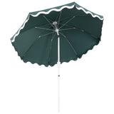 Marina 8 ft. Classic Bohemian Scalloped Market Patio Umbrella with Auto-Tilt Crank Wind Vent and UV Protection