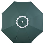 Marina 8 ft. Classic Bohemian Scalloped Market Patio Umbrella with Auto-Tilt Crank Wind Vent and UV Protection