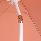Marina 8 ft. Classic Bohemian Scalloped Market Patio Umbrella with Auto-Tilt Crank Wind Vent and UV Protection