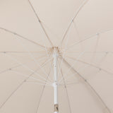 Delphine 8 ft. Classic Bohemian Fringe Pagoda Market Patio Umbrella with Auto-Tilt Crank Wind Vent and UV Protection