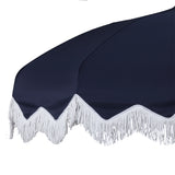 Delphine 8 ft. Classic Bohemian Fringe Pagoda Market Patio Umbrella with Auto-Tilt Crank Wind Vent and UV Protection