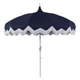 Delphine 8 ft. Classic Bohemian Fringe Pagoda Market Patio Umbrella with Auto-Tilt Crank Wind Vent and UV Protection