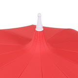 Delphine 8 ft. Classic Bohemian Fringe Pagoda Market Patio Umbrella with Auto-Tilt Crank Wind Vent and UV Protection
