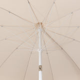 Maren 8 ft. Classic Coastal Scalloped Lotus Pagoda Market Patio Umbrella with Auto-Tilt Crank Wind Vent and UV Protection