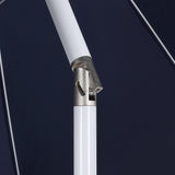 Maren 8 ft. Classic Coastal Scalloped Lotus Pagoda Market Patio Umbrella with Auto-Tilt Crank Wind Vent and UV Protection