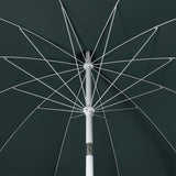 Maren 8 ft. Classic Coastal Scalloped Lotus Pagoda Market Patio Umbrella with Auto-Tilt Crank Wind Vent and UV Protection