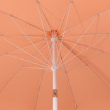 Maren 8 ft. Classic Coastal Scalloped Lotus Pagoda Market Patio Umbrella with Auto-Tilt Crank Wind Vent and UV Protection