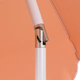 Maren 8 ft. Classic Coastal Scalloped Lotus Pagoda Market Patio Umbrella with Auto-Tilt Crank Wind Vent and UV Protection