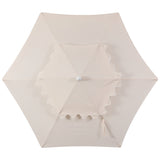 Fletcher 8.5 ft. Coastal Double-Tiered Castle Market Patio Umbrella with Auto-Tilt Crank Wind Vent and UV Protection