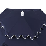 Fletcher 8.5 ft. Coastal Double-Tiered Castle Market Patio Umbrella with Auto-Tilt Crank Wind Vent and UV Protection