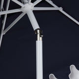 Fletcher 8.5 ft. Coastal Double-Tiered Castle Market Patio Umbrella with Auto-Tilt Crank Wind Vent and UV Protection