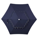 Fletcher 8.5 ft. Coastal Double-Tiered Castle Market Patio Umbrella with Auto-Tilt Crank Wind Vent and UV Protection