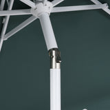 Fletcher 8.5 ft. Coastal Double-Tiered Castle Market Patio Umbrella with Auto-Tilt Crank Wind Vent and UV Protection