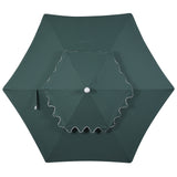 Fletcher 8.5 ft. Coastal Double-Tiered Castle Market Patio Umbrella with Auto-Tilt Crank Wind Vent and UV Protection