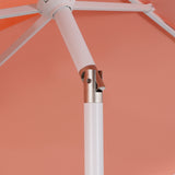 Fletcher 8.5 ft. Coastal Double-Tiered Castle Market Patio Umbrella with Auto-Tilt Crank Wind Vent and UV Protection