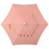 Fletcher 8.5 ft. Coastal Double-Tiered Castle Market Patio Umbrella with Auto-Tilt Crank Wind Vent and UV Protection