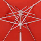 Fletcher 8.5 ft. Coastal Double-Tiered Castle Market Patio Umbrella with Auto-Tilt Crank Wind Vent and UV Protection