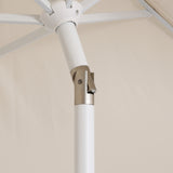 Dexter 8.5 ft. Classic Castle Scalloped Market Patio Umbrella with Auto-Tilt Crank Wind Vent and UV Protection