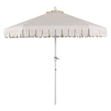 Dexter 8.5 ft. Classic Castle Scalloped Market Patio Umbrella with Auto-Tilt Crank Wind Vent and UV Protection