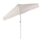 Dexter 8.5 ft. Classic Castle Scalloped Market Patio Umbrella with Auto-Tilt Crank Wind Vent and UV Protection