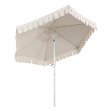 Dexter 8.5 ft. Classic Castle Scalloped Market Patio Umbrella with Auto-Tilt Crank Wind Vent and UV Protection
