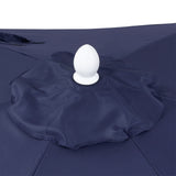 Dexter 8.5 ft. Classic Castle Scalloped Market Patio Umbrella with Auto-Tilt Crank Wind Vent and UV Protection