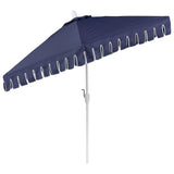 Dexter 8.5 ft. Classic Castle Scalloped Market Patio Umbrella with Auto-Tilt Crank Wind Vent and UV Protection