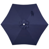 Dexter 8.5 ft. Classic Castle Scalloped Market Patio Umbrella with Auto-Tilt Crank Wind Vent and UV Protection